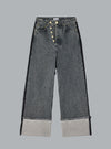 Rigid Denim Double Fly Baggy Jeans