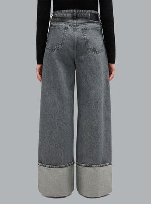 Rigid Denim Double Fly Baggy Jeans