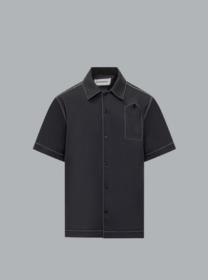 Contrast Stitch Shirt Black
