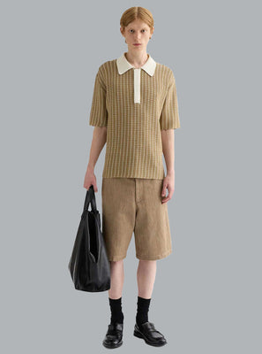 Polo Crochet Shirt Beige
