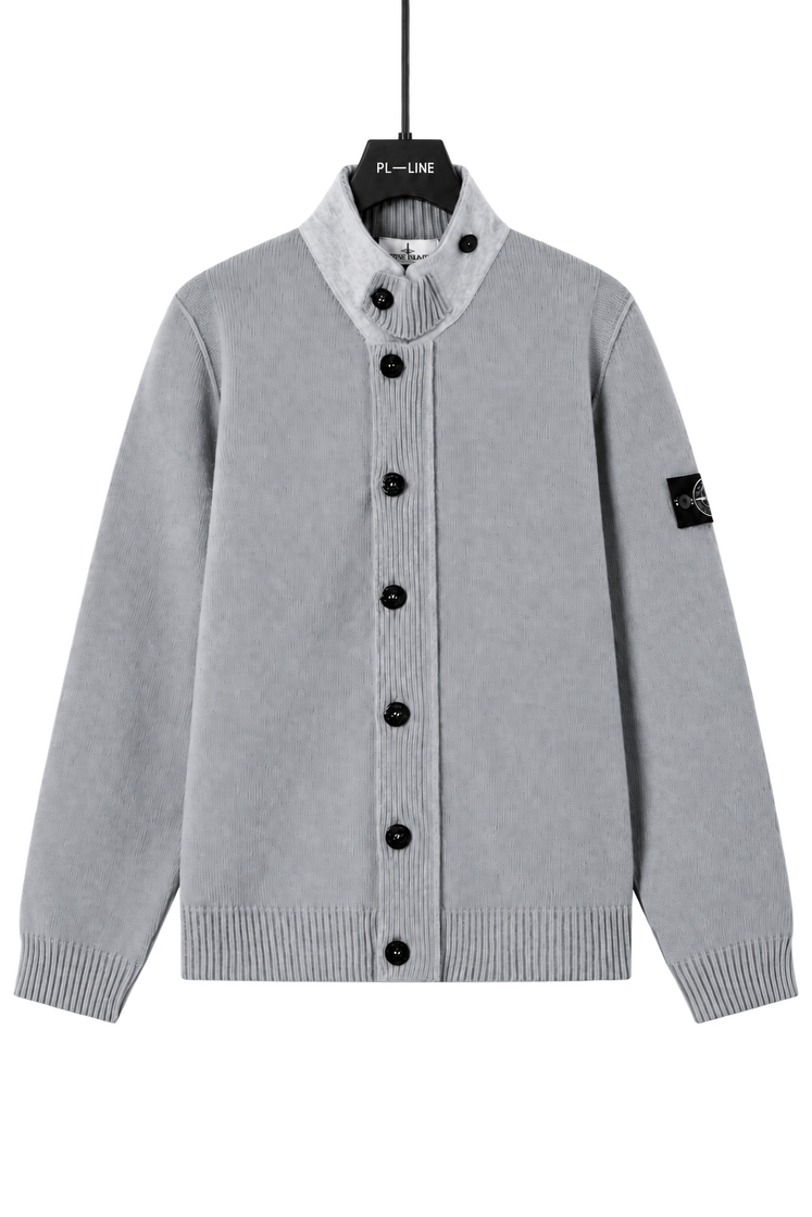 LAMBSWOOL BUTTON-UP CARDIGAN – front