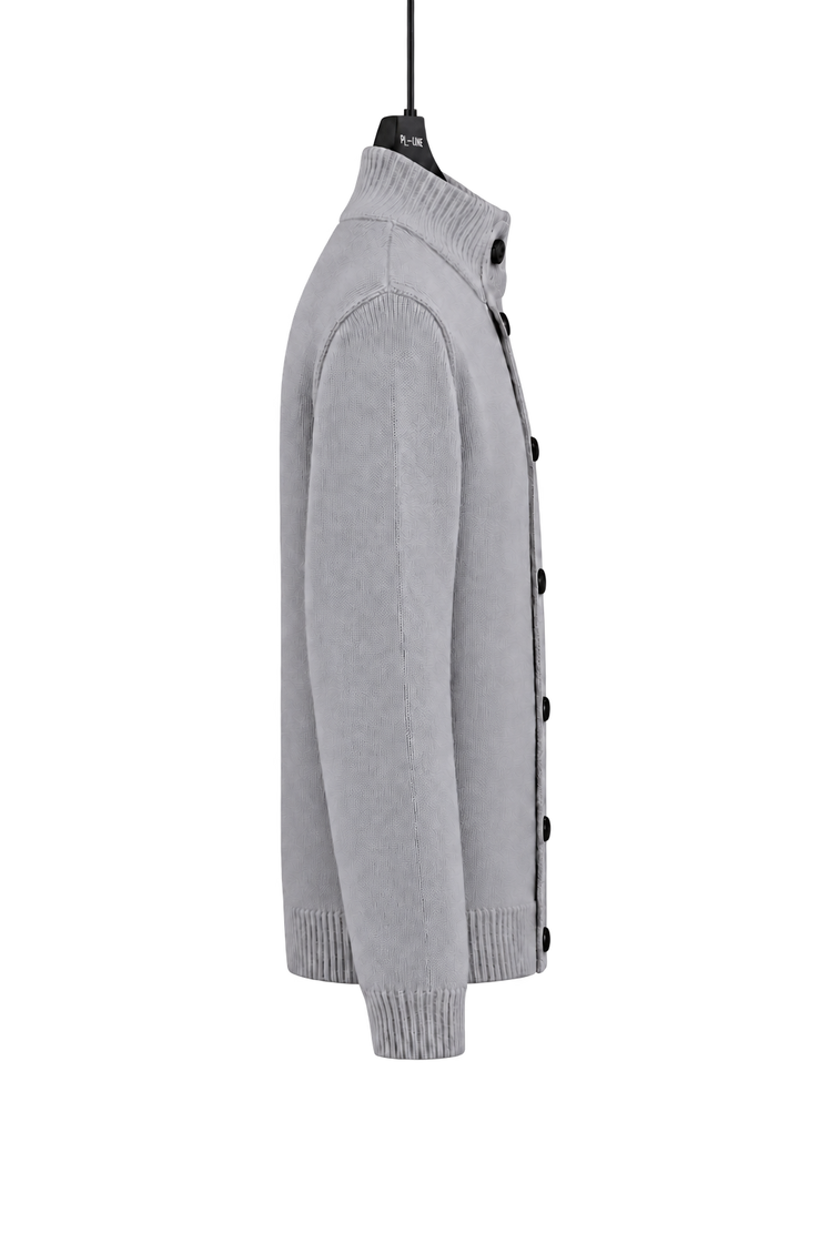 LAMBSWOOL BUTTON-UP CARDIGAN – side