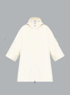 MONCLER HOODED WOOL CAPE Off White WOMEN