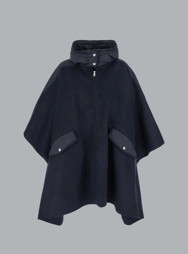 FRONT POCKET HOODED CAPE