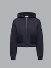 MONCLER LOGO ZIP THROUGH HOODIE Navy WOMEN