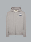 MONCLER LOGO ZIP THROUGH HOODIE Light Grey MEN