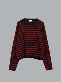MONCLER STRIPED LOGO CREWNECK Navy Dessin WOMEN
