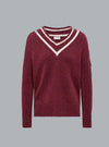 MONCLER LOGO V-NECK Burgundy WOMEN