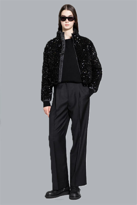 MONCLER LOGO FORMAL PANTS Black WOMEN