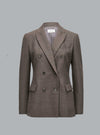 POWO DOUBLE BREASTED BLAZER BROWN