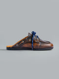 Boat Loafer Mule Leather Coffee