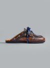 Boat Loafer Mule Leather Coffee