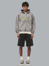 SCRIPT LOGO ZIP THROUGH HOODIE DARK GREY