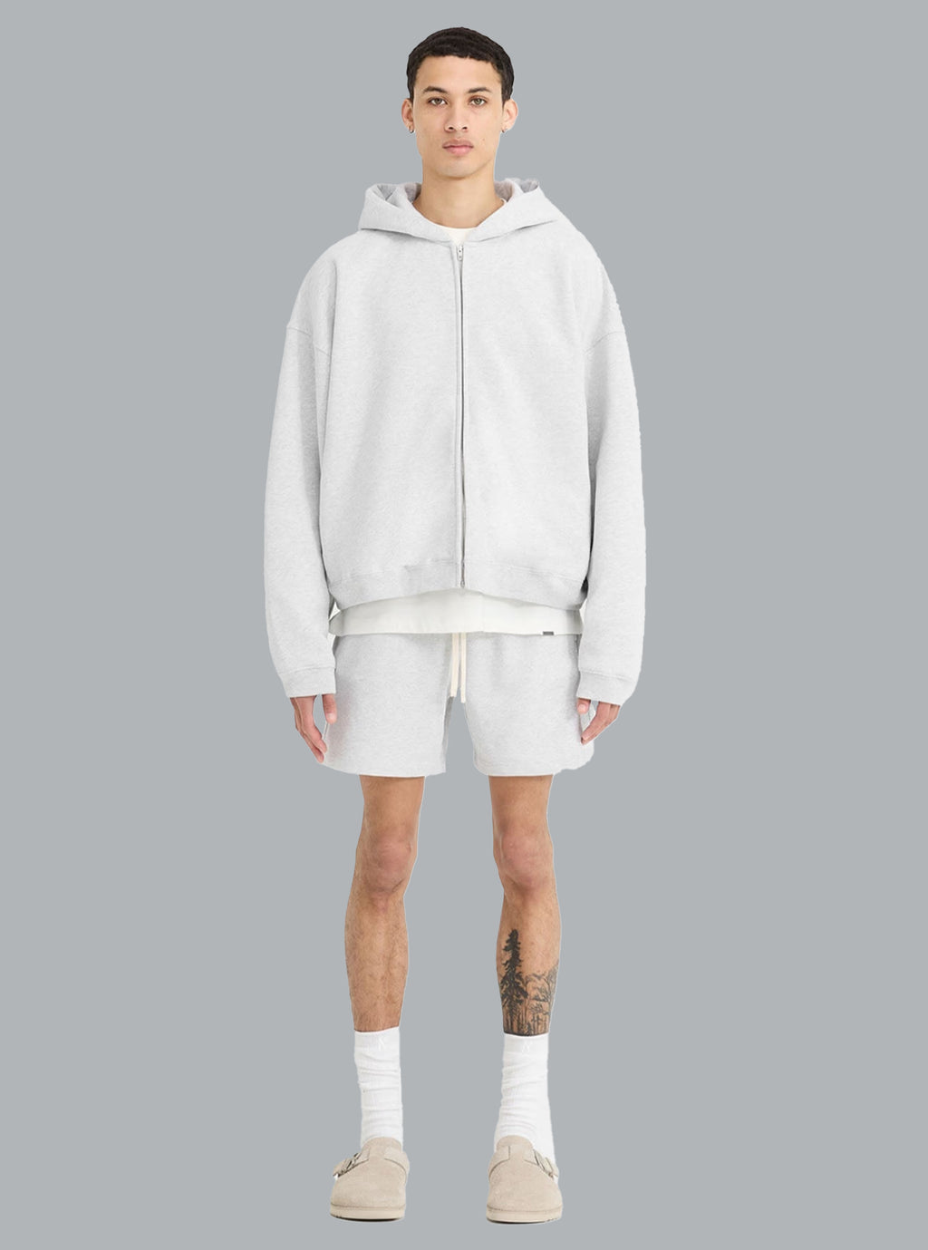 Initial Sweatshorts Eisgrau