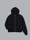 Initial Boxy Zip Hoodie Black