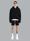 Initial Boxy Zip Hoodie Black