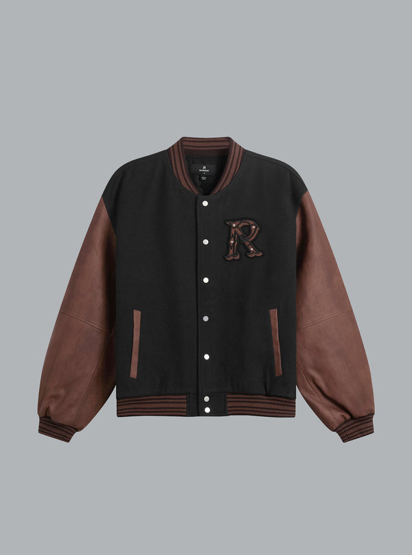 VARSITY BOMBER BLACK