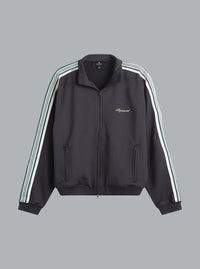 Getapete trainingsjas zwart