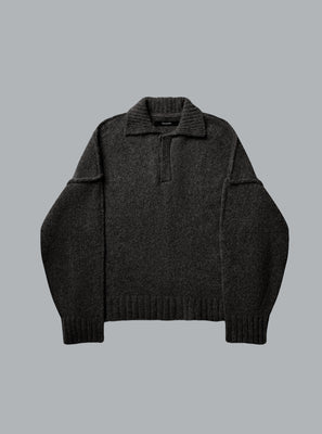 WOOL KNIT POLO SHIRT NIGHT
