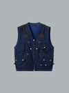 INDIGO POLYPROPYLENE DENIM LIGHT-RINSED VEST
