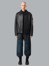 MATT GRAIN LEATHER JACKET BLACK