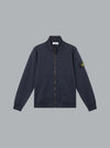 ORGANIC COTTON FLEECE ZIP UP CARDIGAN NAVY BLUE