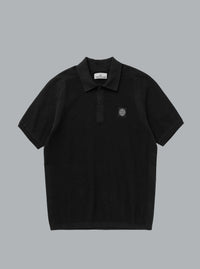 MICRO STITCH SOFT ORGANIC COTTON POLO SHIRT BLACK