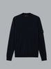 S.I. GHOST LIGHT PURE RWS WOOL CREW NECK NAVY BLUE