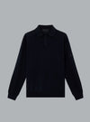 S.I. GHOST LIGHT PURE RWS WOOL POLO SHIRT NAVY BLUE