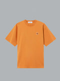 T-shirt van gekamd biologisch katoenjersey in de kleur mandarijn.