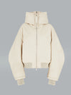 The Attico Leather Bomber Jack Light Beige