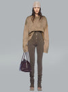 The Attico Laminated Cashmere Dark Beige