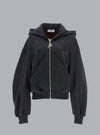 The Attico Zip Through Hoodie Black
