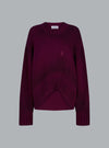 SPRAYED WOOL CASHMERE CREWNECK BURGUNDY