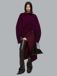SPRAYED WOOL CASHMERE CREWNECK BURGUNDY