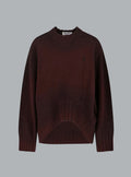 SPRAYED WOOL CASHMERE CREWNECK DARK BROWN