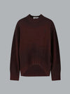 SPRAYED WOOL CASHMERE CREWNECK DARK BROWN