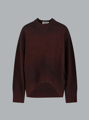 SPRAYED WOOL CASHMERE CREWNECK DARK BROWN
