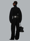 RIBBED WOOL CASHMERE ZIP THROUGH KNIT