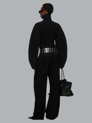 RIBBED WOOL CASHMERE ZIP THROUGH KNIT