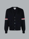 COTTON MILANO STITCH V-NECK CARDIGAN NAVY