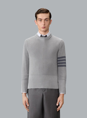 COTTON CARDIGAN STITCH 4-BAR PULLOVER