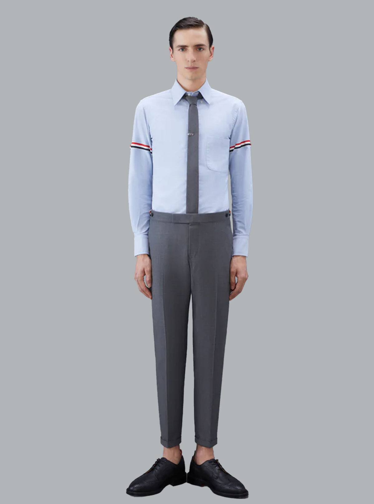 Klassisches Oxford-Hemd mit Armbändern, Blau
