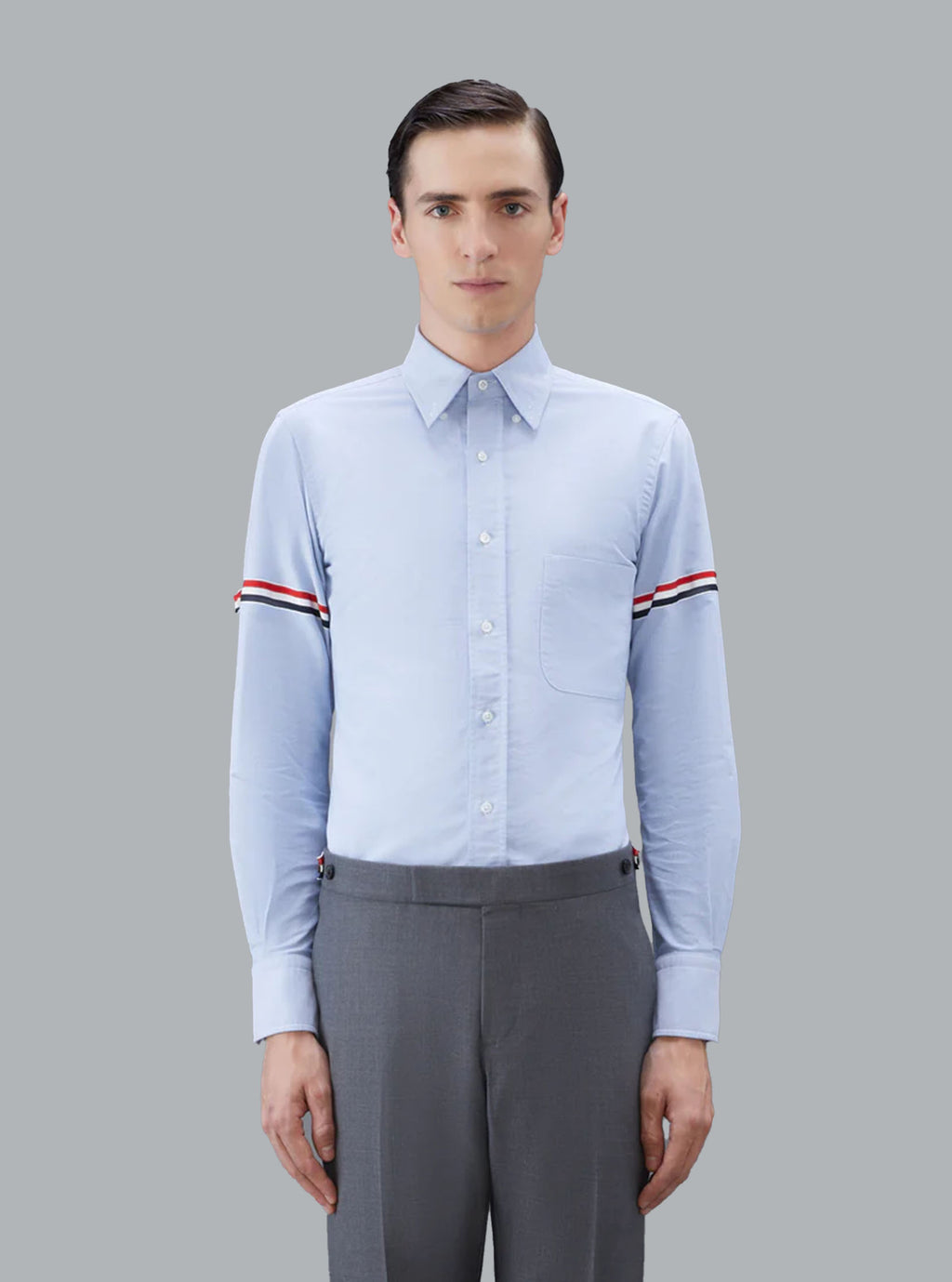 Klassisches Oxford-Hemd mit Armbändern, Blau