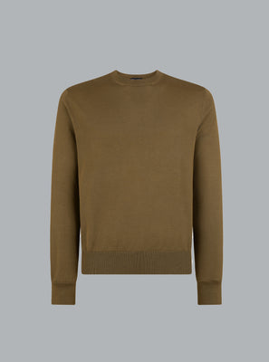 FLUID SILK CREWNECK ARMY GREEN