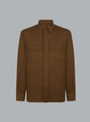 cotton linen light drill military fit shirt bronze
