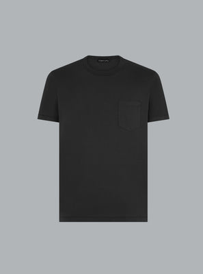 cotton silk ss crew neck black