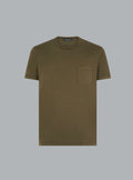 cotton silk ss crew neck military green