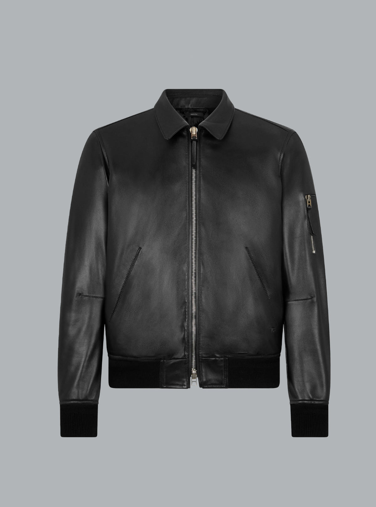 Blouson aus weichem Nappaleder mit langem Kragen