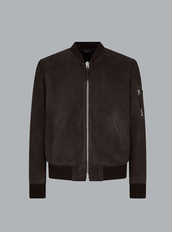 light suede bomber brown